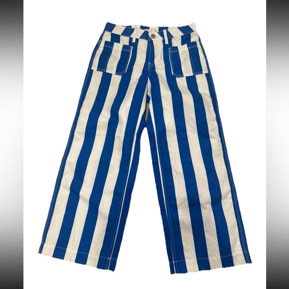 BDG Denim - BDG Joey Striped Straight Leg Pant Blue White Size 26 NWT Urban Outfitters